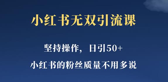 【6368期】小红书无双课一天引50+女粉，不用做视频发视频，小白也很容易上手拿到结果【仅揭秘】