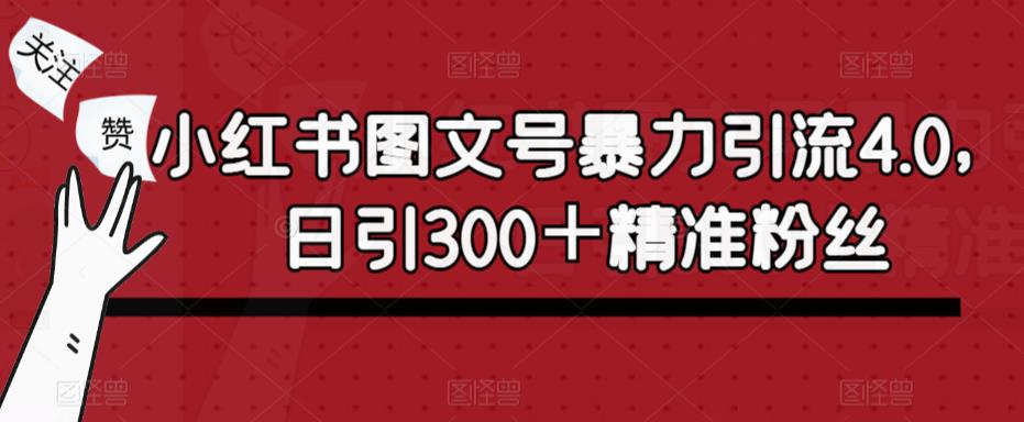 【6531期】小红书图文号暴力引流4.0，日引300＋精准粉丝【揭秘】