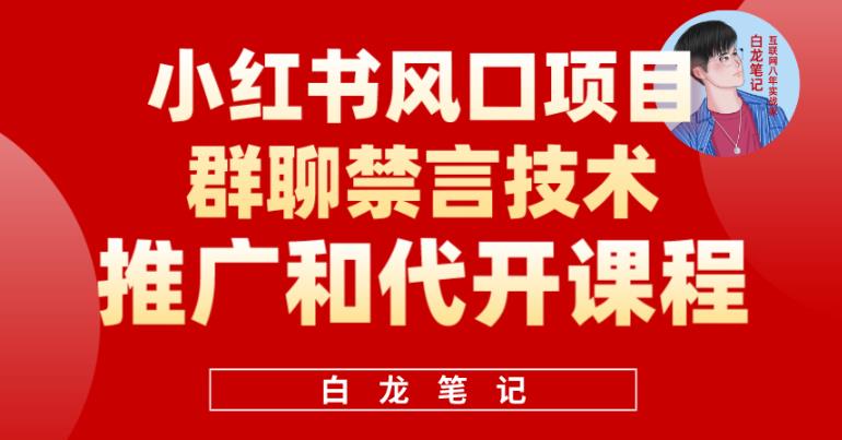 【6620期】小红书风口项目日入300+，小红书群聊禁言技术代开项目，适合新手操作