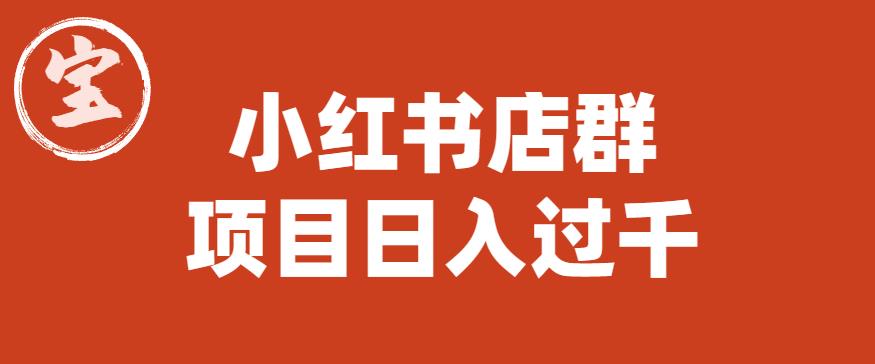 【6842期】宝哥小红书店群项目，日入过千（图文教程）【揭秘】