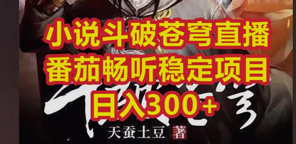 【7284期】小说斗破苍穹直播，番茄畅听日入300+稳定项目【揭秘】
