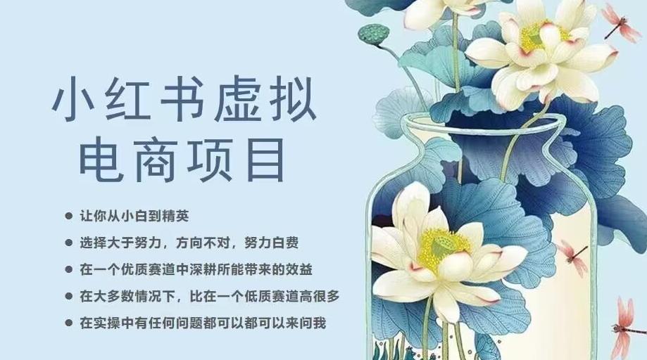 【7297期】小红书虚拟电商从0到1，让你从小白到精英（20节实操课程）