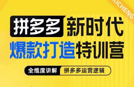 【7726期】玺承·拼多多新时代爆款打造特训营，全维度讲解拼多多运营逻辑