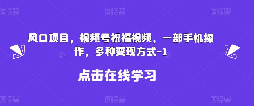 【7795期】新风口项目，视频号祝福视频，一部手机操作，多种变现方式【揭秘】