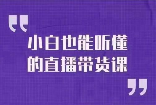 【7830期】大威本威·小白也能听懂的直播带货课，玩转直播带货，轻松出单