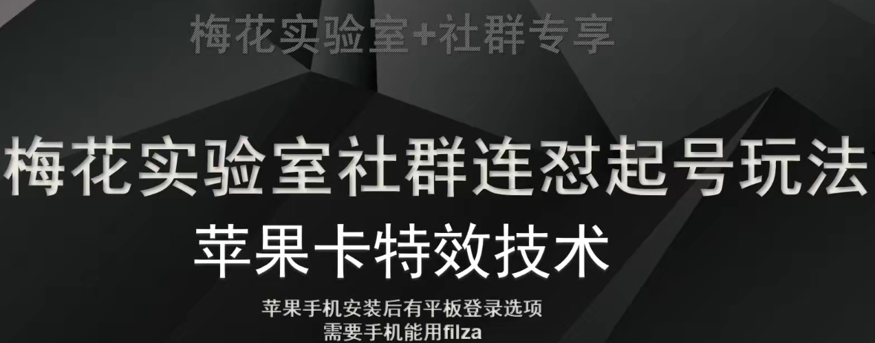 【9293】梅花实验室社群视频号连怼起号玩法，最新苹果卡特效技术