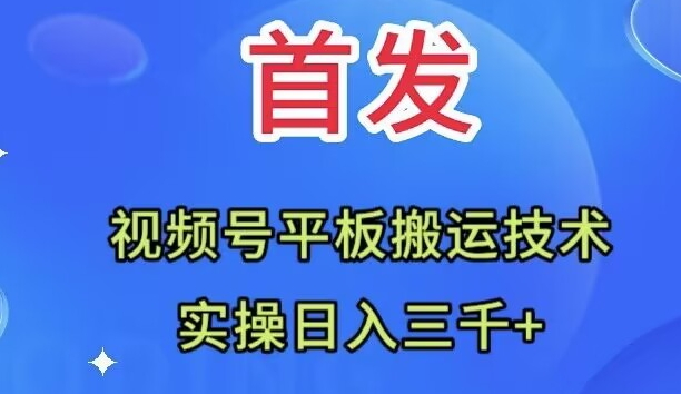 【9354】全网首发：视频号平板搬运技术，实操日入三千＋