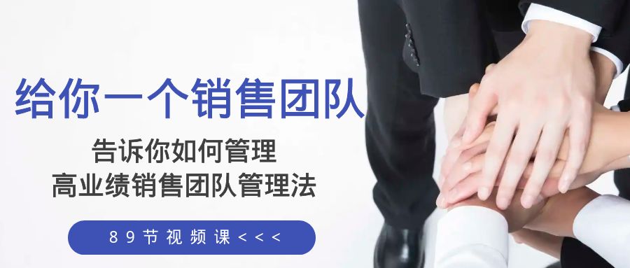 【9860】给你 一个销售团队，告诉你如何管理，高业绩销售团队管理法（89节课）