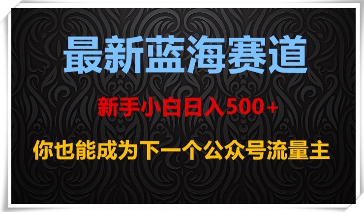 【9964】最新蓝海赛道，新手小白日入500+，你也能成为下一个公众号流量主【揭秘】