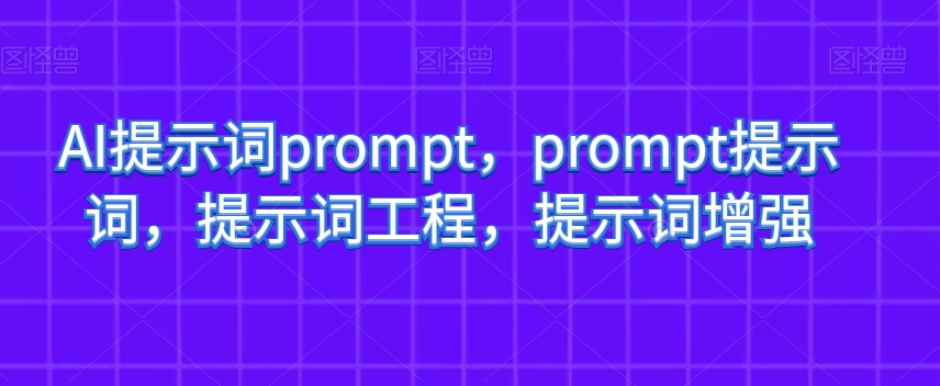 【10024】AI提示词prompt，prompt提示词，提示词工程，提示词增强