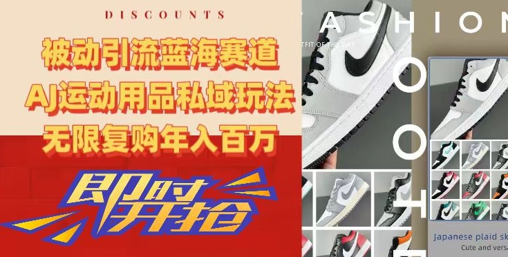 【10665】被动引流蓝海赛道，AJ运动用品私域玩法，无限复购年入百万【揭秘】