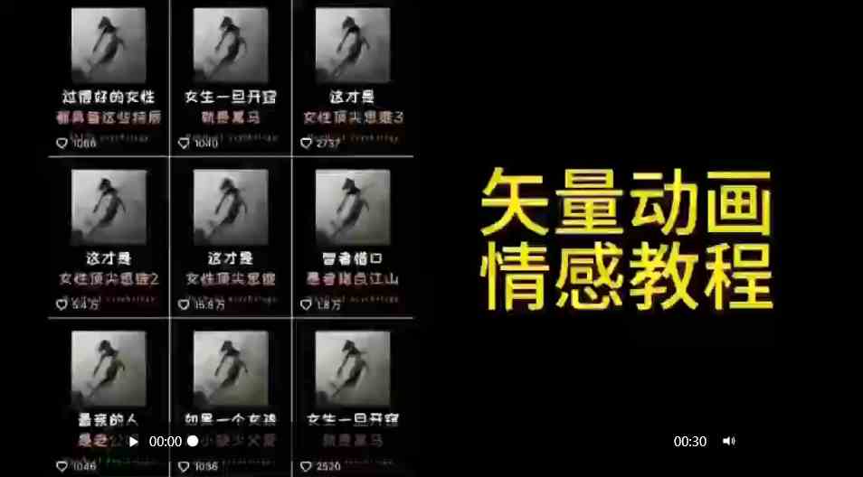 【11486】矢量动画情感教程：高点赞涨粉，适合情感、思维、创业教育等赛道
