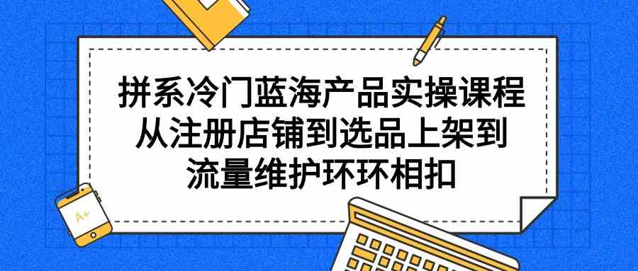 【11687】拼系冷门蓝海产品实操课程，从注册店铺到选品上架到流量维护环环相扣