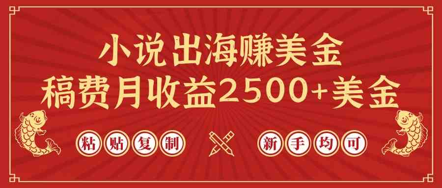 【11927】小说出海赚美金，稿费月收益2500+美金，仅需chatgpt粘贴复制，新手也能玩转