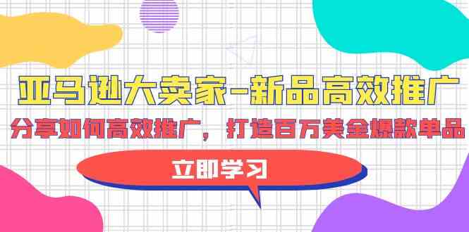 【12042】亚马逊 大卖家-新品高效推广，分享如何高效推广，打造百万美金爆款单品