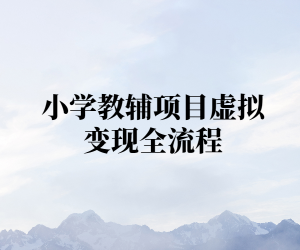 【12284】花2888买的小学生教辅项目全流程【PDF文档】