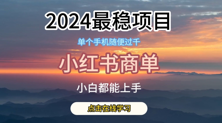 【12732】2024最稳蓝海项目，小红书商单项目，没有之一【揭秘】