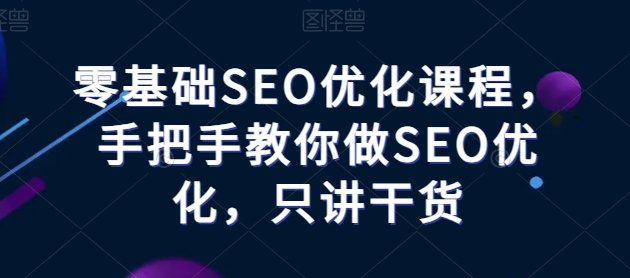 【12976】零基础SEO优化课程，手把手教你做SEO优化，只讲干货