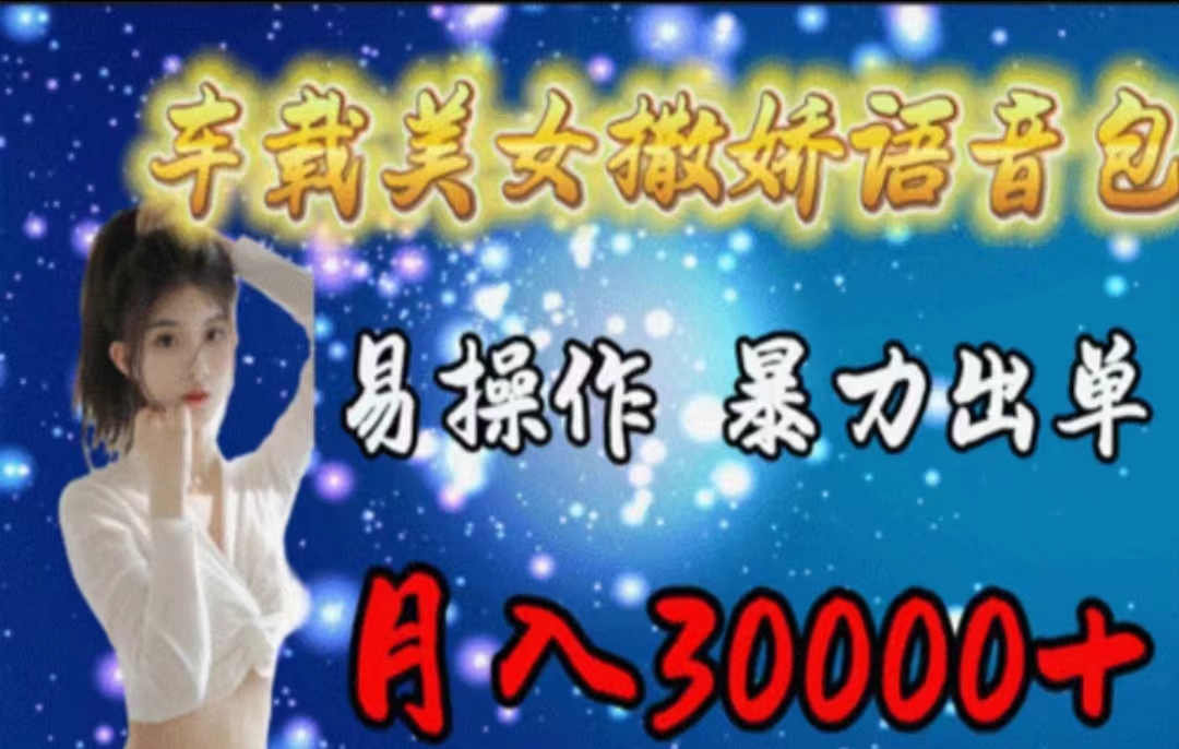 【13253】车载美女撒娇语音包，执行就出单，月入3000＋，小白看完课程就能马上实操