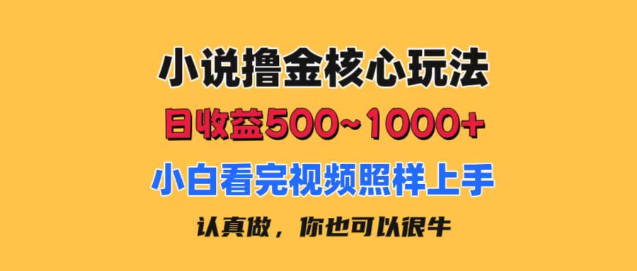 【13483】小说撸金核心玩法，日收益500-1000+，小白看完照样上手，0成本有手就行