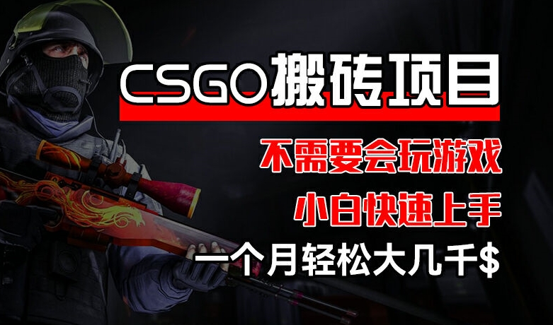 【13741】CSGO 装备搬砖项目，操作简单，不需要会玩游戏，小白也能快速上手，一个月轻松大几千【揭秘】