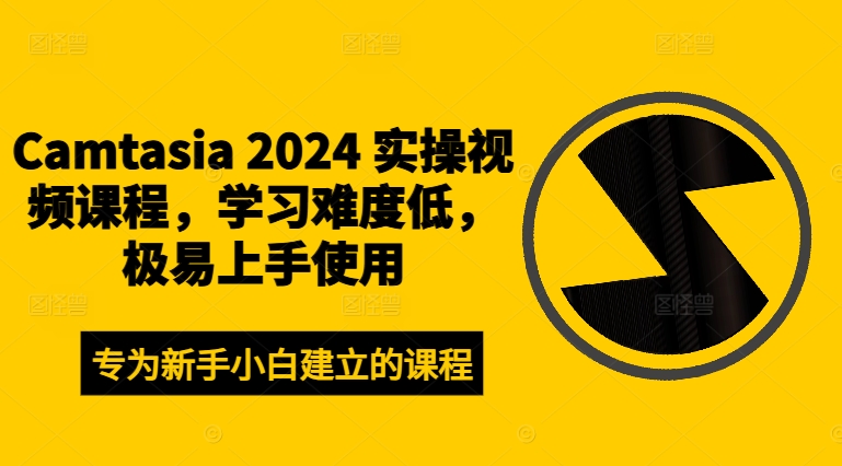 【14342】Camtasia 2024 实操视频课程，学习难度低，极易上手使用