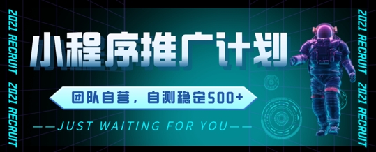 【14986】小程序推广计划2.0 ，日入几张，适合新手小白宝妈
