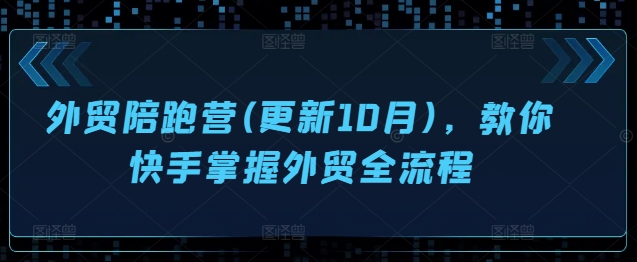 【15008】外贸陪跑营(更新10月)，教你快手掌握外贸全流程