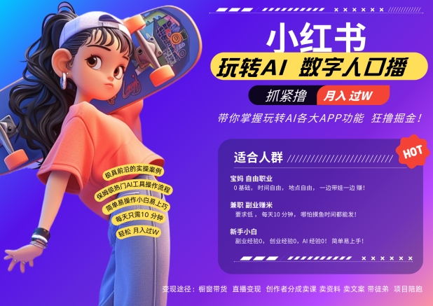 【15026】小红书数字人暴力起号，AI改写文案，再也不用费劲录口播，流量火爆月入破W轻松拿捏