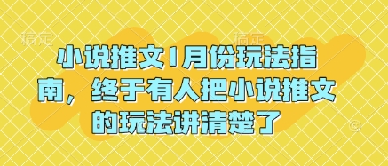 【16217】小说推文1月份玩法指南，终于有人把小说推文的玩法讲清楚了!