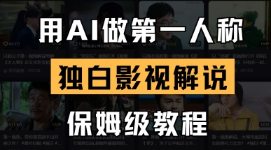 【17370】用AI做第一人称独白影视解说，手把手教学，保姆级教程