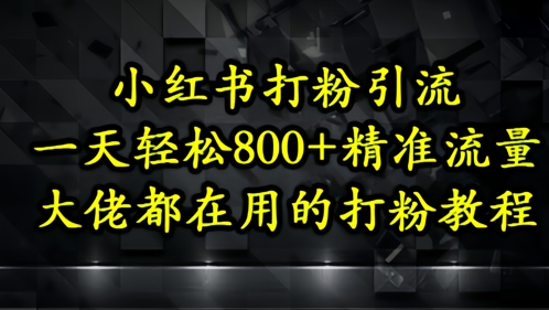 【17901】小红书打粉引流，一天轻松500+精准流量，大佬都在用的打粉教程