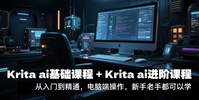 【18430】krita ai基础课程+Krita ai进阶课程，从入门到精通，电脑端操作，新手老手都可以学