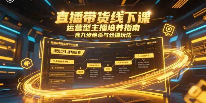 【18533】聚成传媒东哥直播带货线下课，运营型主播培养指南，含九步绝杀与仓播玩法