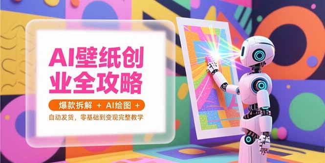 【18589】AI壁纸创业全攻略，爆款拆解+AI绘图+自动发货，零基础到变现完整教学