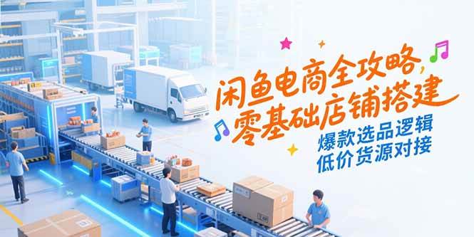 【18599】蓝海电商闲鱼电商全攻略，零基础店铺搭建，爆款选品逻辑，低价货源对接