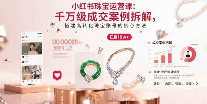 【19230】尹炜小红书珠宝运营课：千万级成交案例拆解，搭建高转化珠宝账号的核心方法