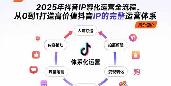 【19286】陈家乐2025年抖音IP孵化运营全流程，从0到1打造高价值抖音IP的完整运营体系