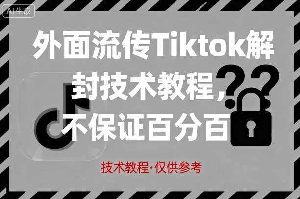 【19667】外面流传Tiktok解封技术教程，不保证百分百，具体自测
