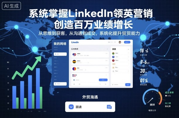 【19950】直路外贸学院系统掌握LinkedIn领英营销，创造百万业绩增长，从思维到获客，从沟通到成交，系统化提升外贸能力