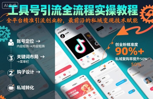 【19997】工具号引流全流程保姆级实操教程，全平台精准引流创业粉，最前沿的私域变现技术赋能