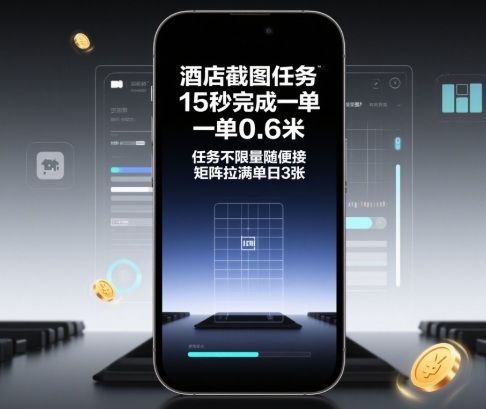 【20019】酒店截图任务，15秒完成一单，一单0.6米，任务不限量随便接，矩阵拉满单日3张【揭秘】