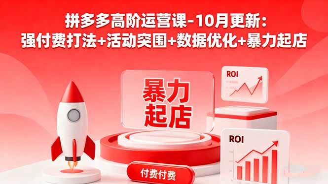 【20085】发宝电商拼多多高阶运营课-10月更新：强付费打法+活动突围+数据优化+暴力起店