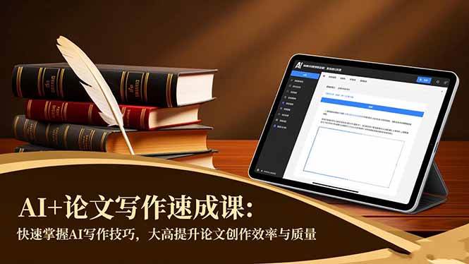 【20408】AI+论文写作速成课：快速掌握AI写作技巧，大幅提升论文创作效率与质量