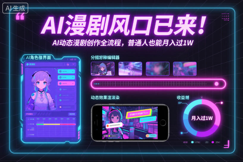【20649】AI漫剧风口已来！奶酪团队AI动态漫剧创作全流程，普通人也能月入过1W