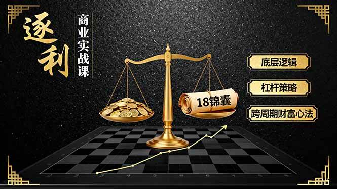 【20704】胡说老王《逐 利》商业实战课，底层逻辑、杠杆策略、18锦囊，跨周期财富心法（更新）