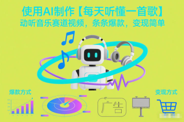 【20790】使用AI制作【每天听懂一首歌】动听音乐赛道视频，条条爆款，变现简单