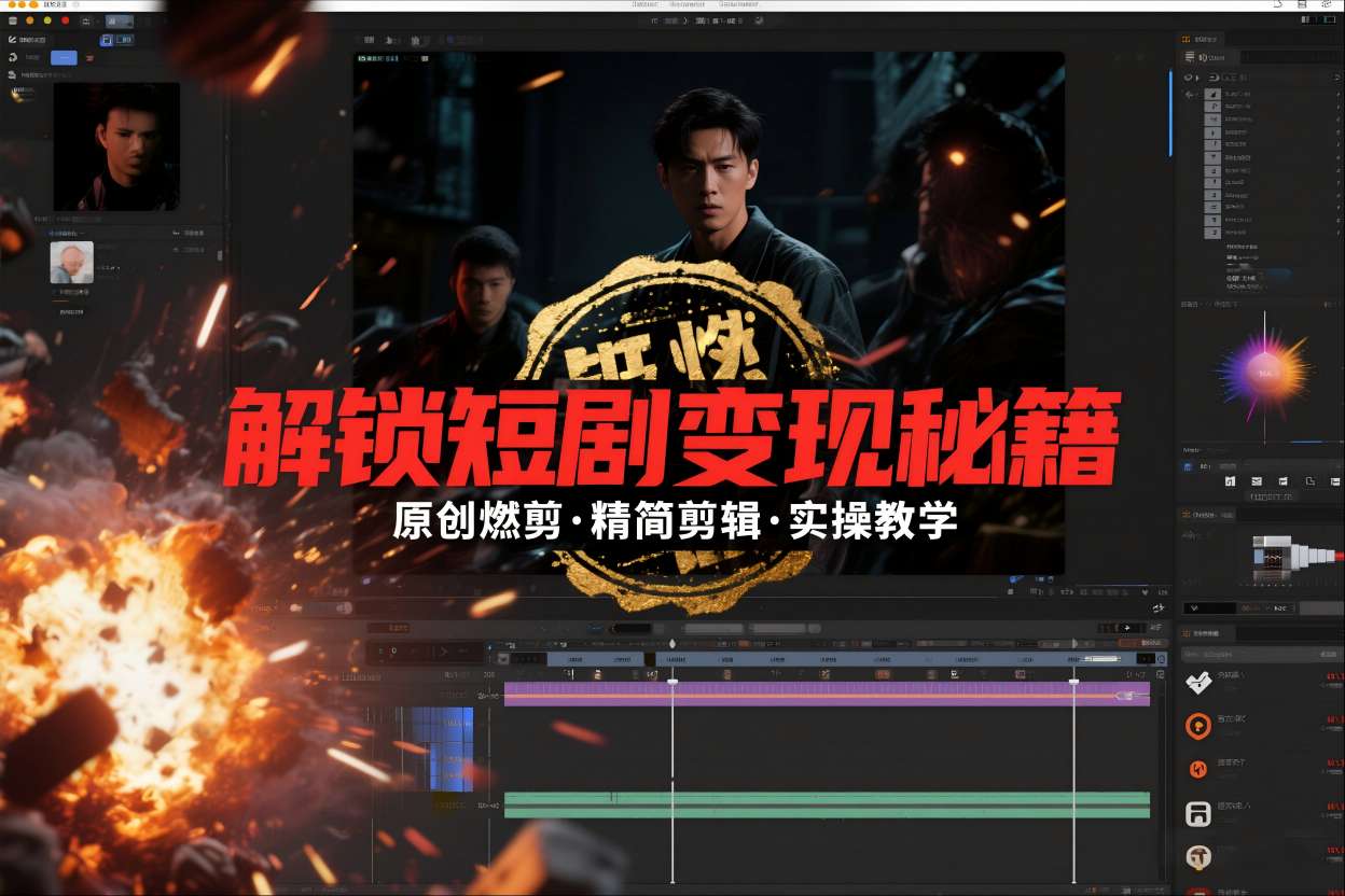 【20901】短剧拉新之原创燃剪精简剪辑实操课，解锁短剧变现秘籍