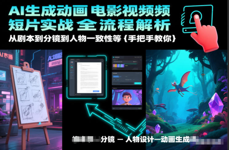 【20982】AI生成动画电影视频短片实战全流程解析，从剧本到分镜到人物一致性等手把手教你