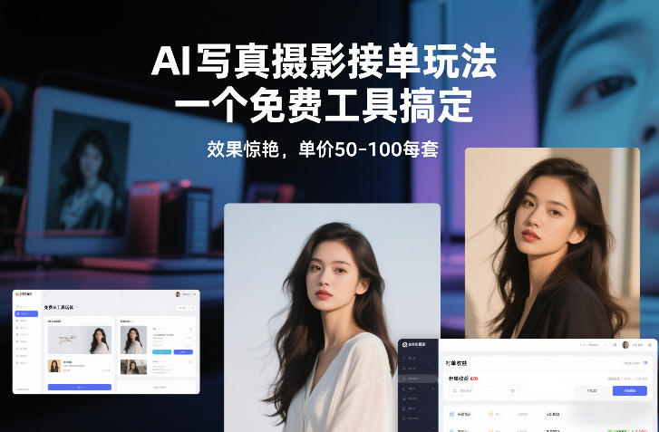 【21246】AI写真摄影接单玩法，一个免费工具搞定，效果惊艳，单价50-100每套